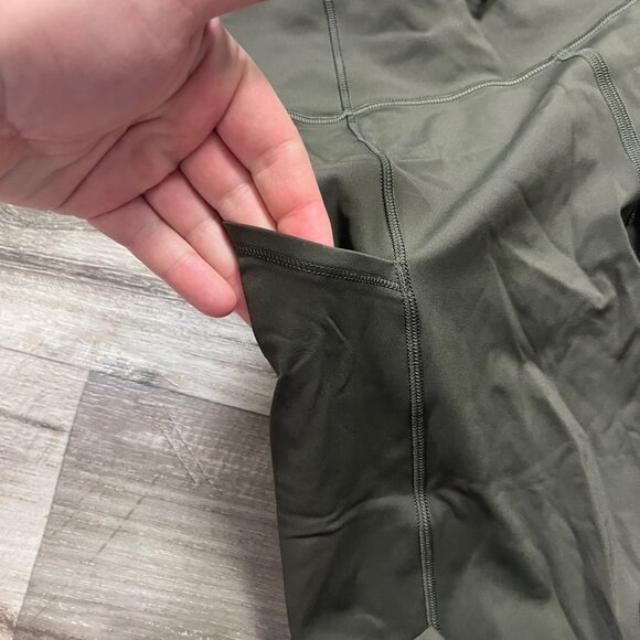 Lululemon Athletic Fast & Free Crop Yoga Pants II Dark Olive Women’s Sz 4 - Picture 4 of 9